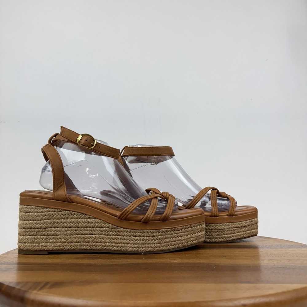 Womens Vince Camuto Loressa Leather Strappy Platform Espadrille Sandals Size 11